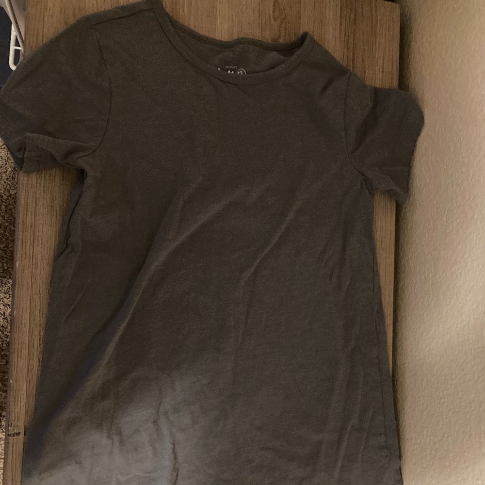 Primary Gray T Shirt 12 Short Sleeve Top Cotton Crew Neck Solid Basic